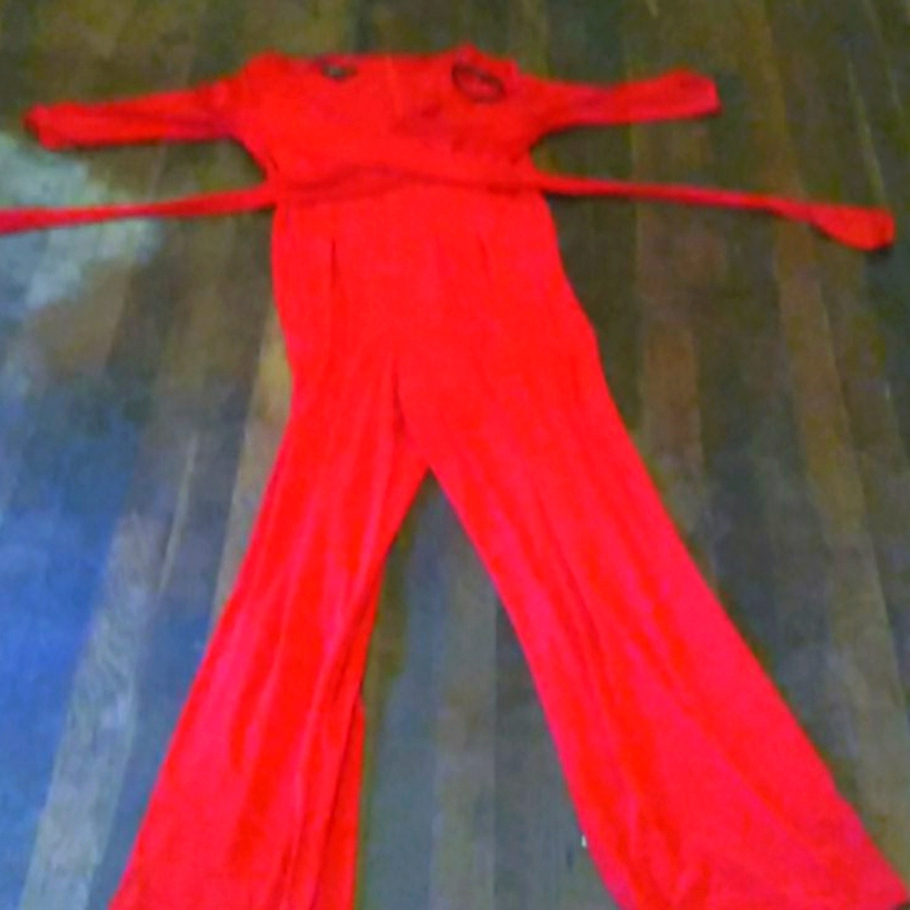 A beautiful  red  dress for a dinner date a party